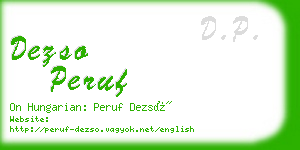 dezso peruf business card